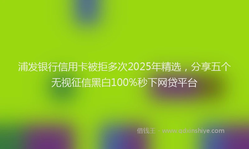 浦发银行信用卡被拒多次2025年精选，分享五个无视征信黑白100%秒下网贷平台