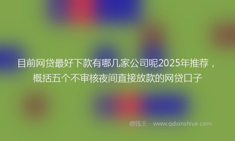 目前网贷最好下款有哪几家公司呢2025年推荐，概括五个不审核夜间直接放款的网贷口子