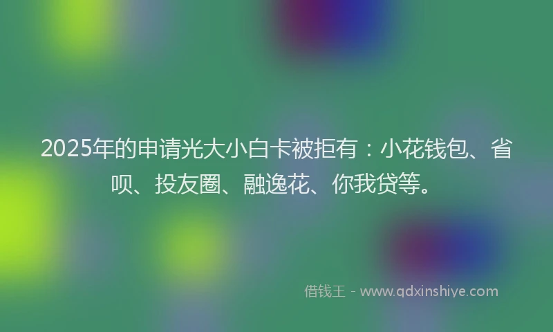 2025年的申请光大小白卡被拒有：小花钱包、省呗、投友圈、融逸花、你我贷等。