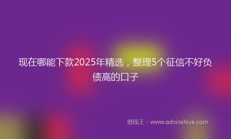 现在哪能下款2025年精选，整理5个征信不好负债高的口子