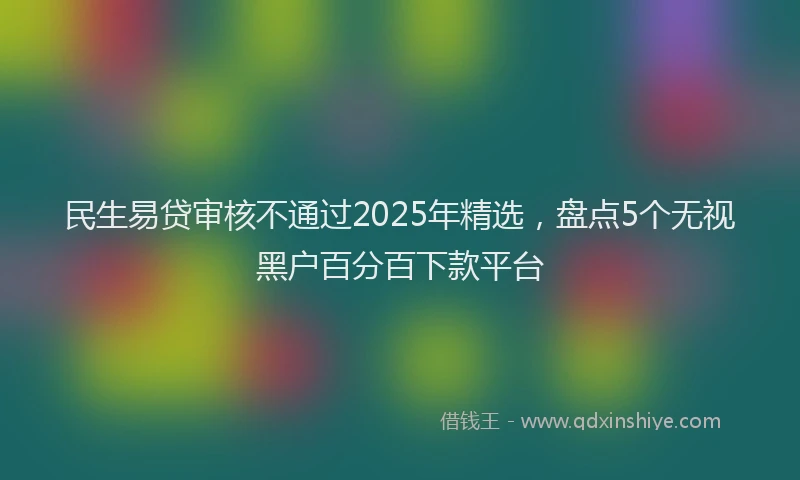 民生易贷审核不通过2025年精选，盘点5个无视黑户百分百下款平台