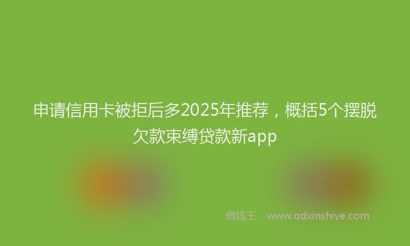 申请信用卡被拒后多2025年推荐，概括5个摆脱欠款束缚贷款新app