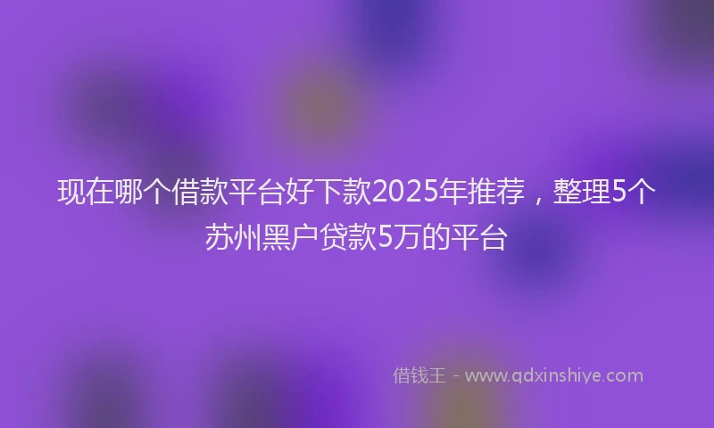 现在哪个借款平台好下款2025年推荐，整理5个苏州黑户贷款5万的平台