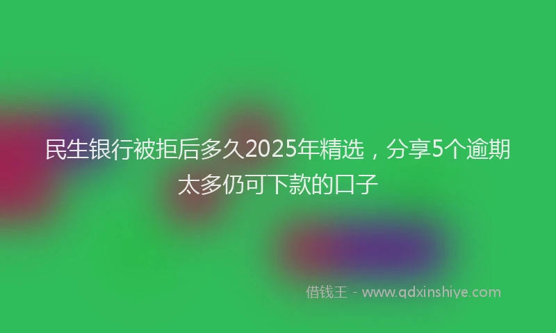 民生银行被拒后多久2025年精选，分享5个逾期太多仍可下款的口子