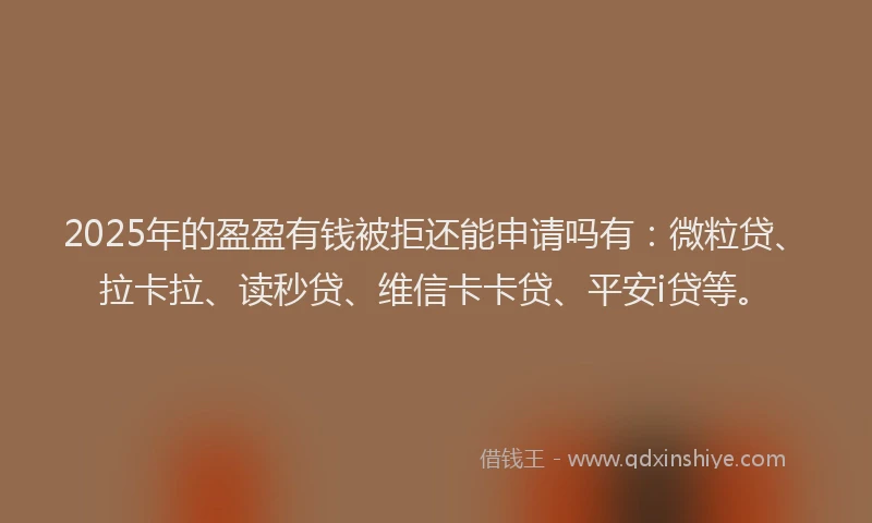 2025年的盈盈有钱被拒还能申请吗有：微粒贷、拉卡拉、读秒贷、维信卡卡贷、平安i贷等。
