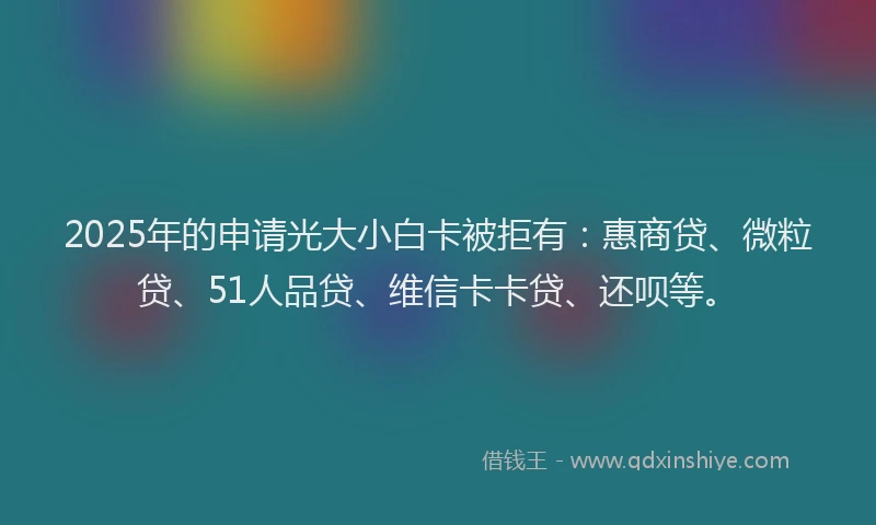 2025年的申请光大小白卡被拒有：惠商贷、微粒贷、51人品贷、维信卡卡贷、还呗等。