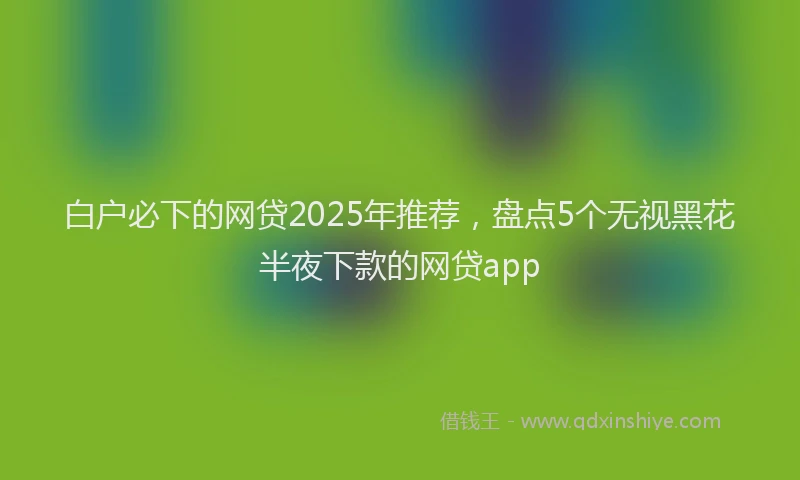 白户必下的网贷2025年推荐，盘点5个无视黑花半夜下款的网贷app