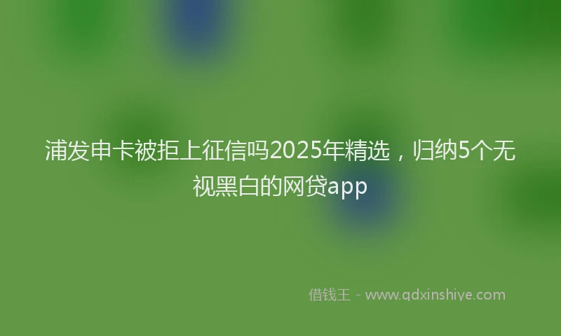 浦发申卡被拒上征信吗2025年精选，归纳5个无视黑白的网贷app