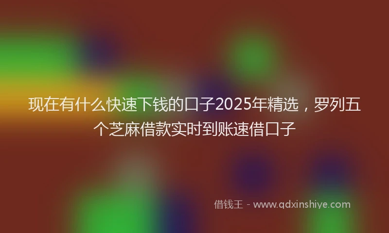 现在有什么快速下钱的口子2025年精选，罗列五个芝麻借款实时到账速借口子