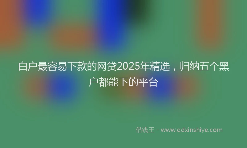 白户最容易下款的网贷2025年精选，归纳五个黑户都能下的平台
