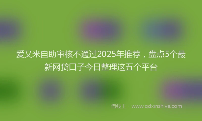 爱又米自助审核不通过2025年推荐，盘点5个最新网贷口子今日整理这五个平台