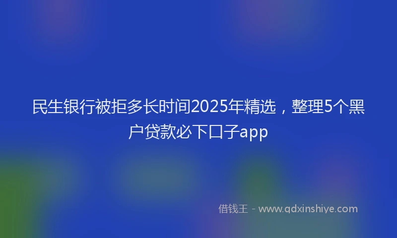 民生银行被拒多长时间2025年精选，整理5个黑户贷款必下口子app