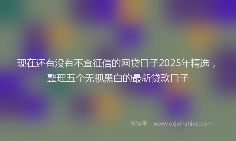 现在还有没有不查征信的网贷口子2025年精选，整理五个无视黑白的最新贷款口子