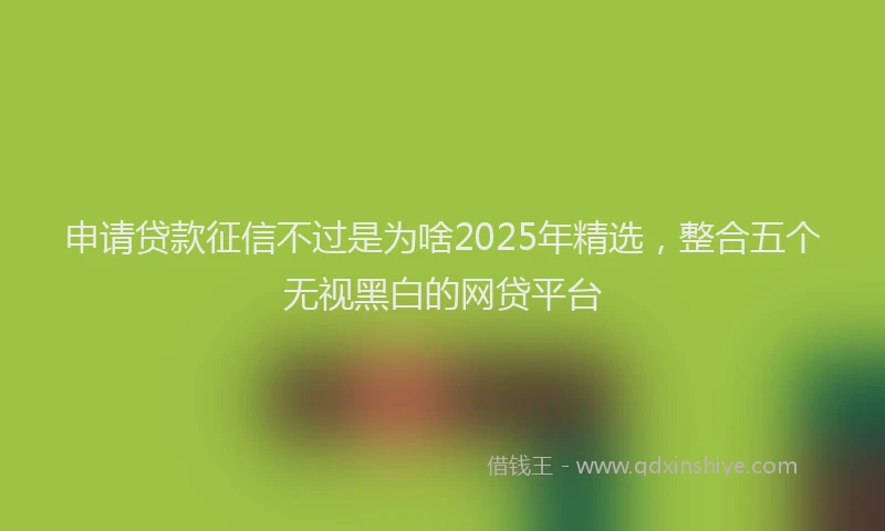申请贷款征信不过是为啥2025年精选，整合五个无视黑白的网贷平台