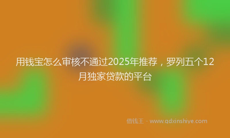 用钱宝怎么审核不通过2025年推荐，罗列五个12月独家贷款的平台