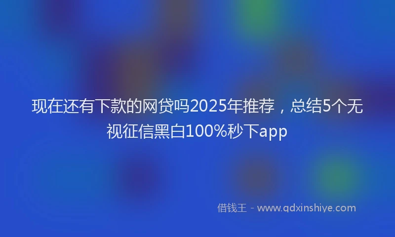 现在还有下款的网贷吗2025年推荐，总结5个无视征信黑白100%秒下app