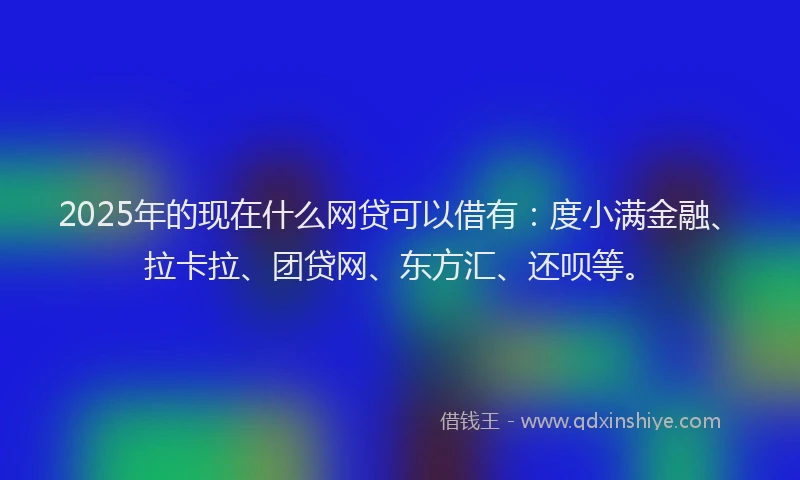 2025年的现在什么网贷可以借有：度小满金融、拉卡拉、团贷网、东方汇、还呗等。
