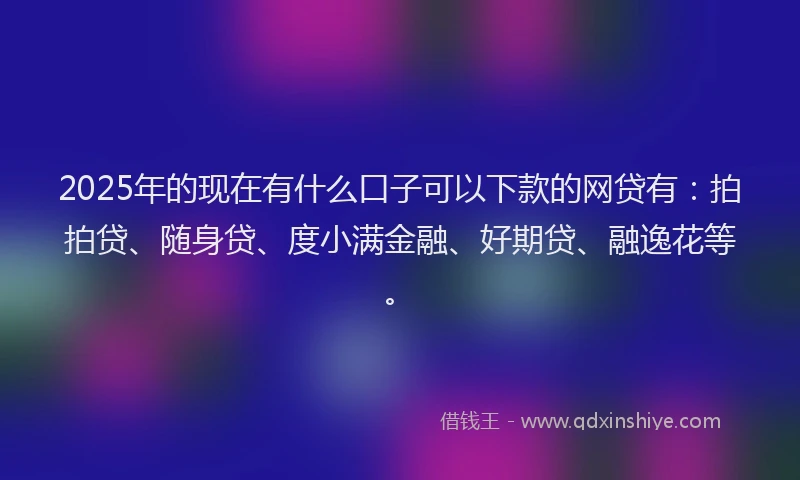 2025年的现在有什么口子可以下款的网贷有：拍拍贷、随身贷、度小满金融、好期贷、融逸花等。