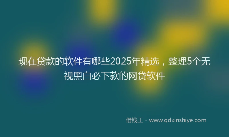 现在贷款的软件有哪些2025年精选，整理5个无视黑白必下款的网贷软件