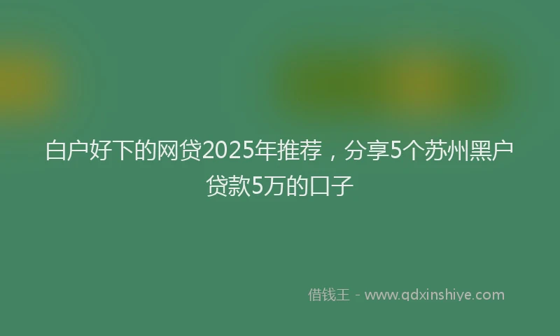 白户好下的网贷2025年推荐，分享5个苏州黑户贷款5万的口子