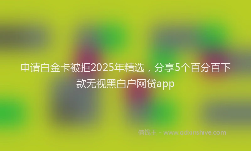 申请白金卡被拒2025年精选，分享5个百分百下款无视黑白户网贷app