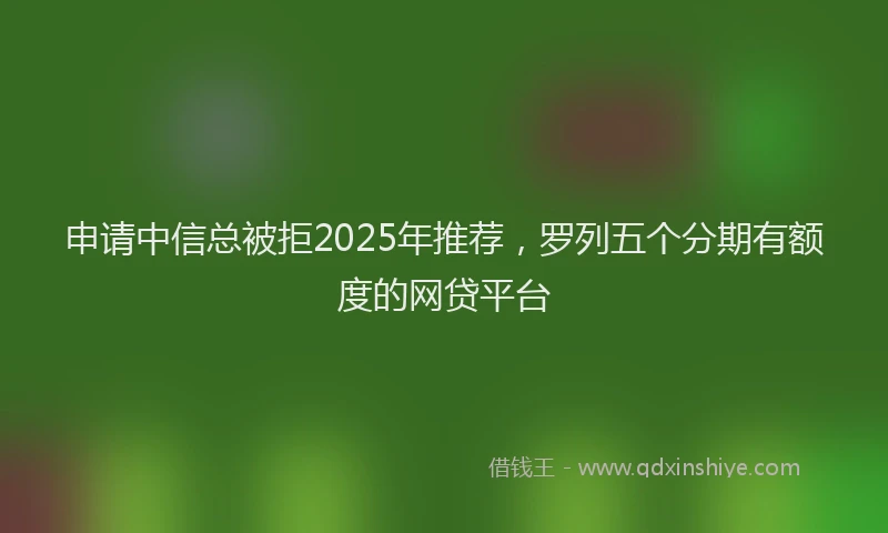 申请中信总被拒2025年推荐，罗列五个分期有额度的网贷平台