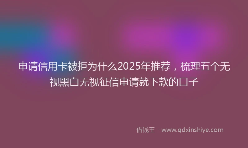 申请信用卡被拒为什么2025年推荐，梳理五个无视黑白无视征信申请就下款的口子