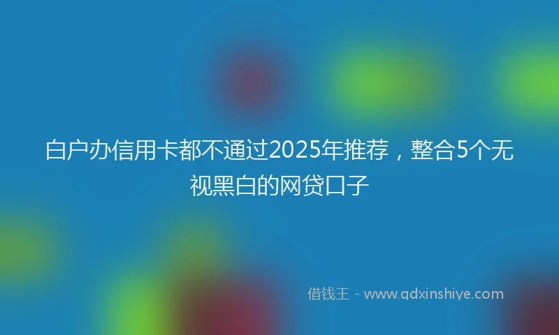 白户办信用卡都不通过2025年推荐，整合5个无视黑白的网贷口子