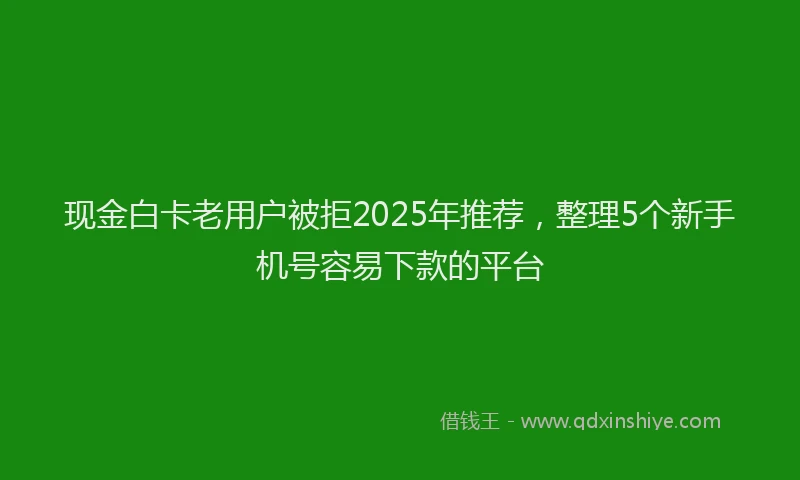 现金白卡老用户被拒2025年推荐，整理5个新手机号容易下款的平台