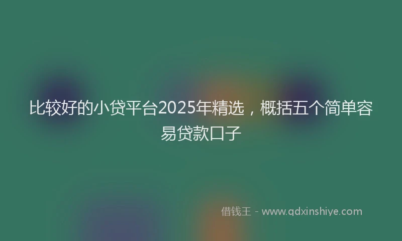 比较好的小贷平台2025年精选，概括五个简单容易贷款口子