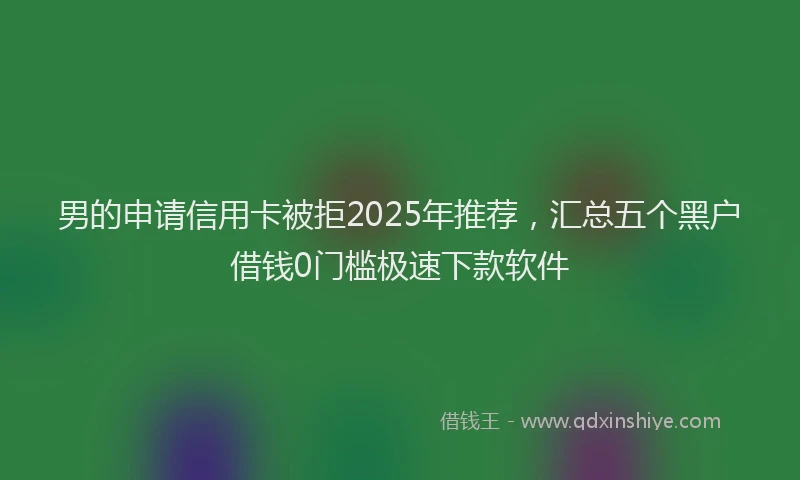 男的申请信用卡被拒2025年推荐，汇总五个黑户借钱0门槛极速下款软件