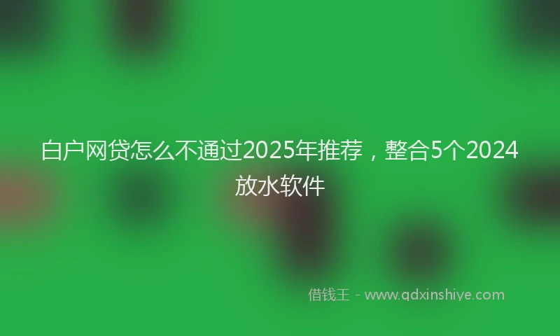 白户网贷怎么不通过2025年推荐，整合5个2024放水软件