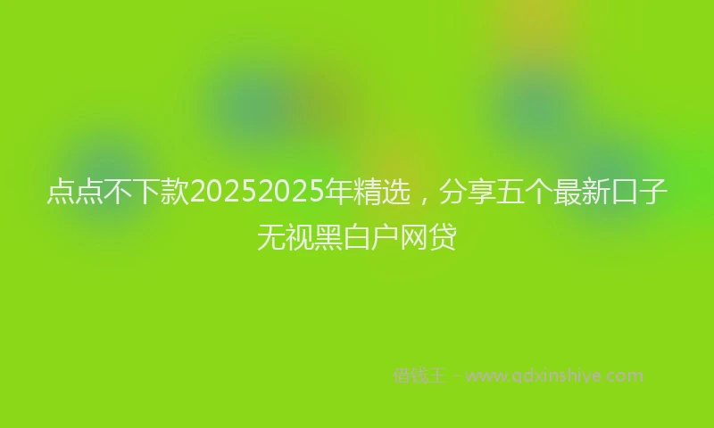 点点不下款20252025年精选，分享五个最新口子无视黑白户网贷