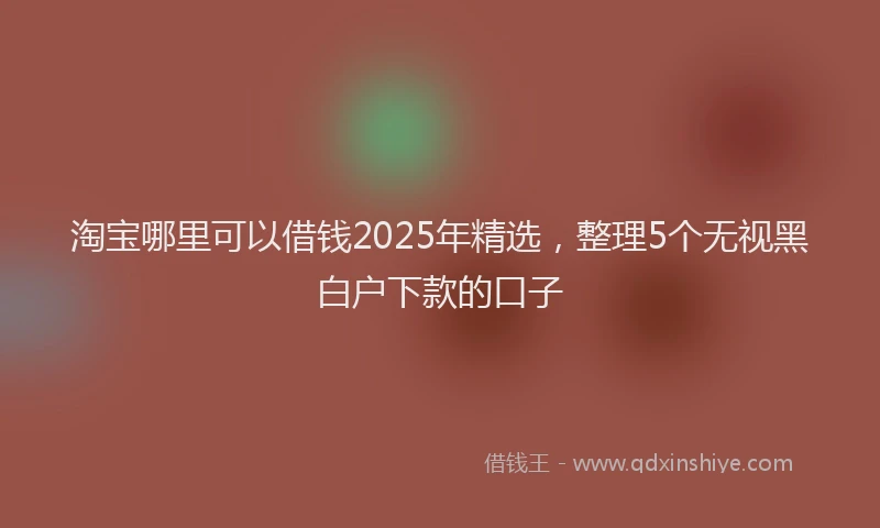 淘宝哪里可以借钱2025年精选，整理5个无视黑白户下款的口子