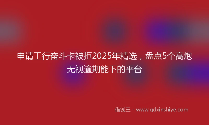 申请工行奋斗卡被拒2025年精选，盘点5个高炮无视逾期能下的平台