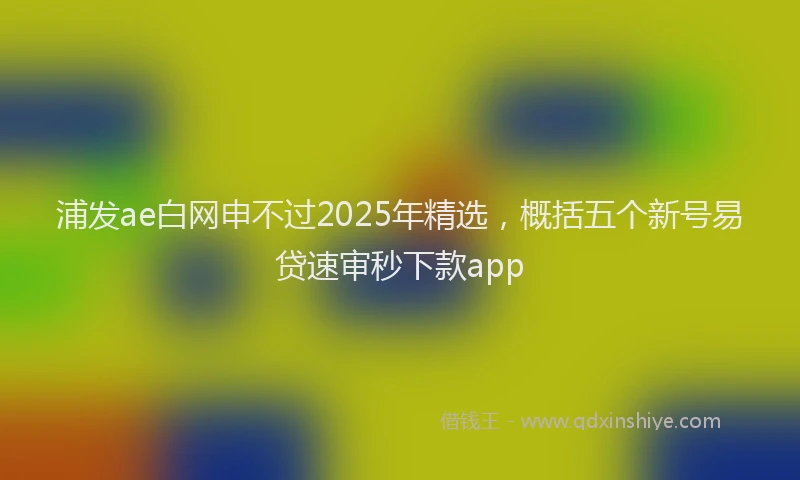 浦发ae白网申不过2025年精选，概括五个新号易贷速审秒下款app