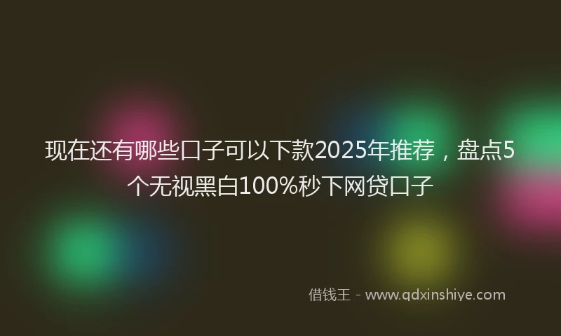 现在还有哪些口子可以下款2025年推荐，盘点5个无视黑白100%秒下网贷口子