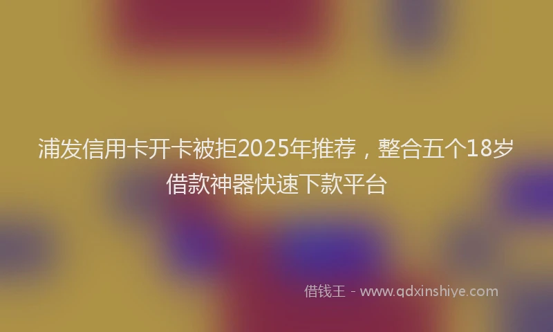 浦发信用卡开卡被拒2025年推荐，整合五个18岁借款神器快速下款平台