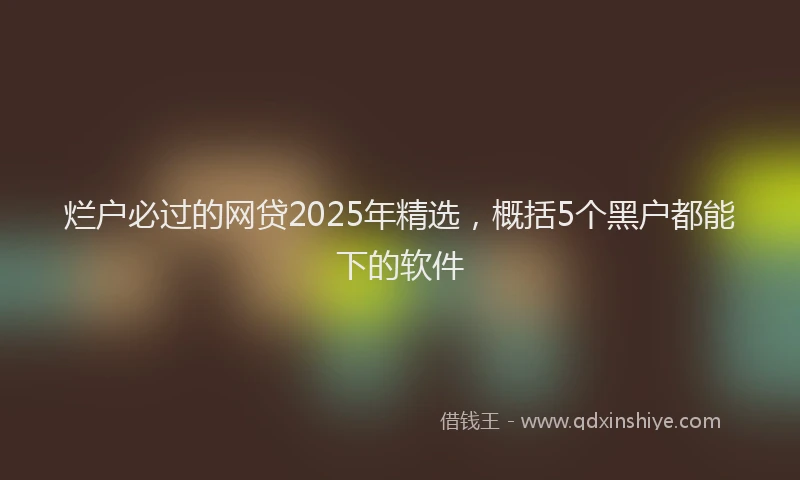 烂户必过的网贷2025年精选，概括5个黑户都能下的软件