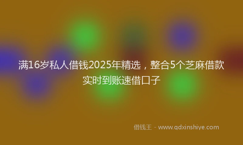 满16岁私人借钱2025年精选，整合5个芝麻借款实时到账速借口子
