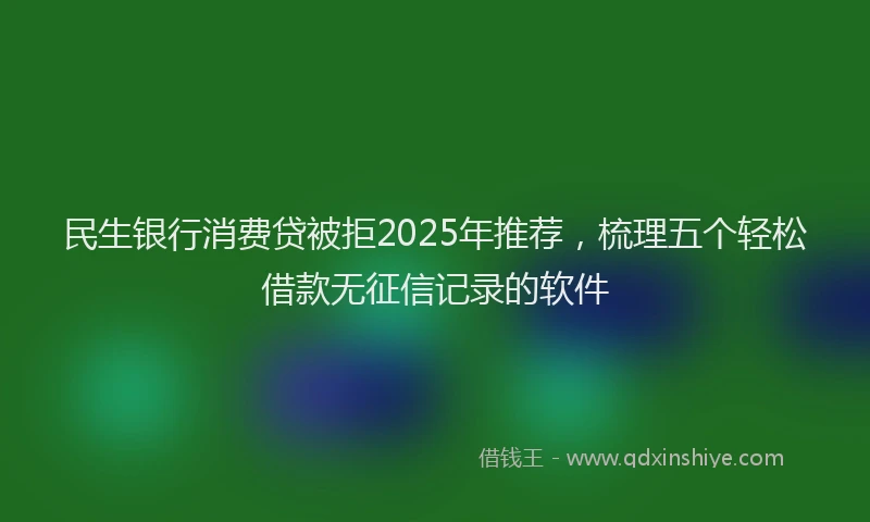 民生银行消费贷被拒2025年推荐，梳理五个轻松借款无征信记录的软件