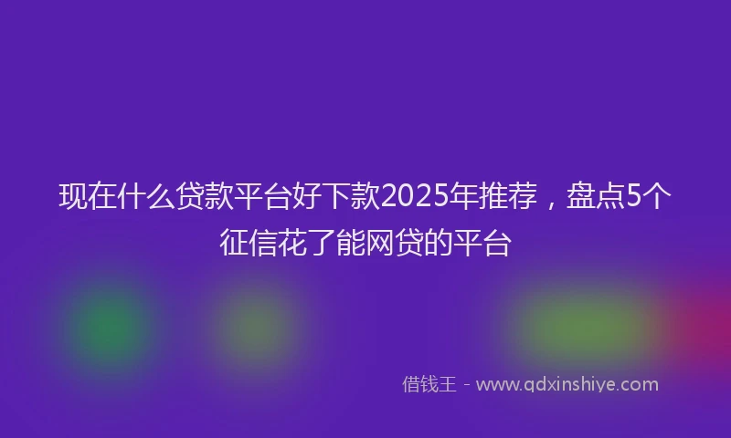 现在什么贷款平台好下款2025年推荐，盘点5个征信花了能网贷的平台