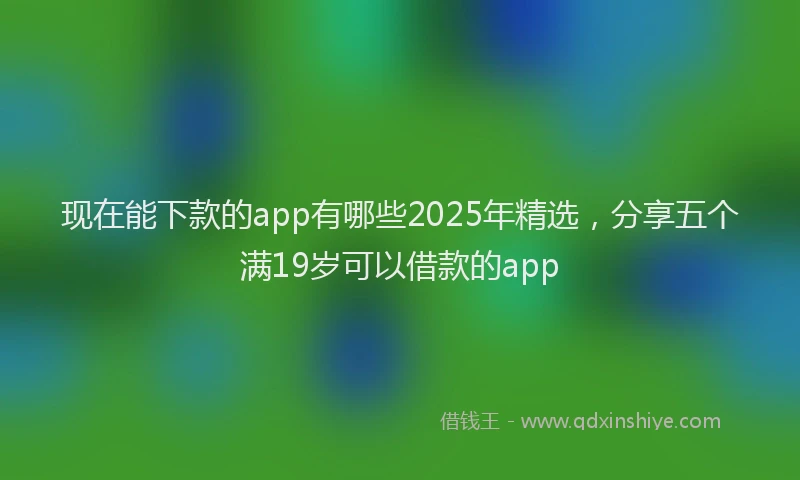 现在能下款的app有哪些2025年精选，分享五个满19岁可以借款的app