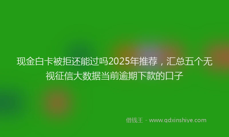 现金白卡被拒还能过吗2025年推荐，汇总五个无视征信大数据当前逾期下款的口子