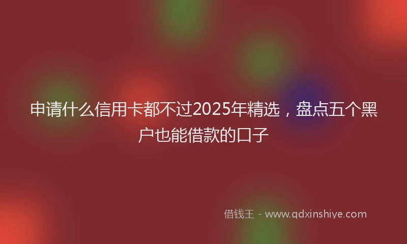 申请什么信用卡都不过2025年精选，盘点五个黑户也能借款的口子