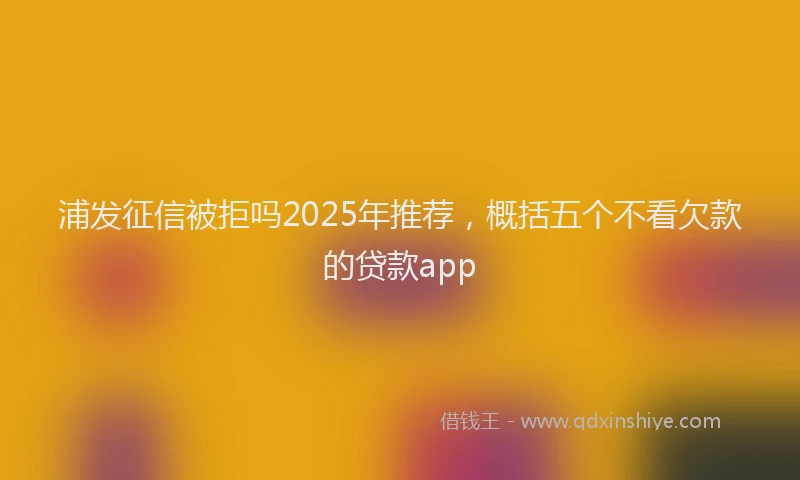 浦发征信被拒吗2025年推荐，概括五个不看欠款的贷款app