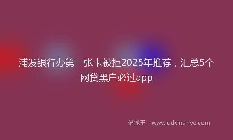浦发银行办第一张卡被拒2025年推荐，汇总5个网贷黑户必过app