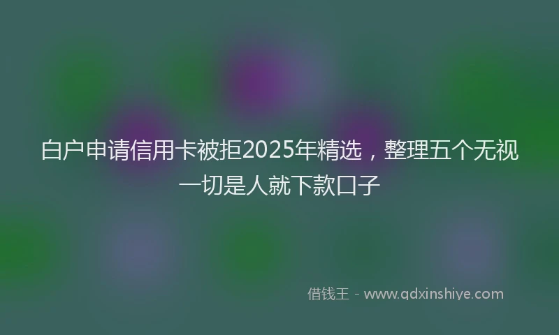 白户申请信用卡被拒2025年精选，整理五个无视一切是人就下款口子