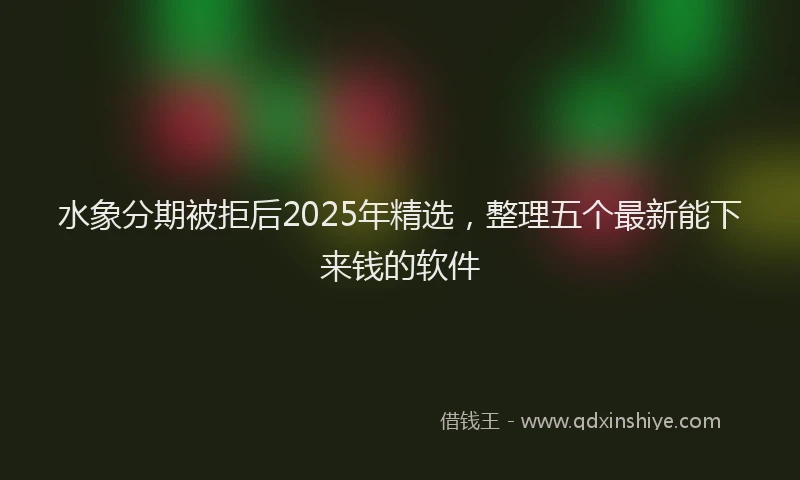 水象分期被拒后2025年精选，整理五个最新能下来钱的软件