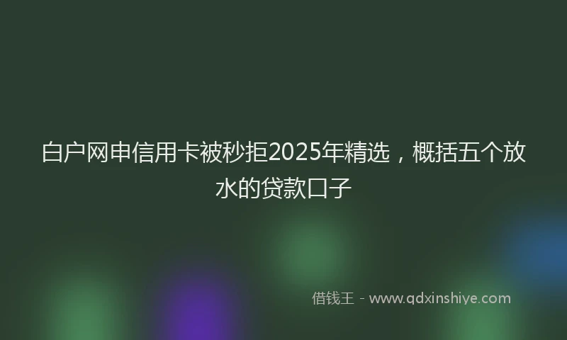 白户网申信用卡被秒拒2025年精选，概括五个放水的贷款口子